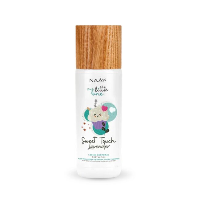 Envase de leche corporal Sweet Touch Lavender para bebés, hidratante natural con lavada para piel sensible