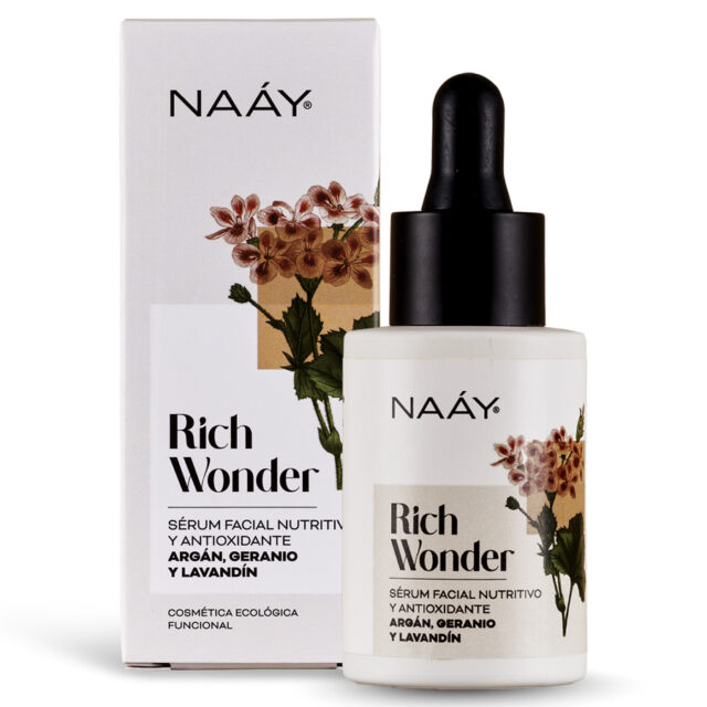 Sérum facial natural Rich Wonder con argán para piel seca, sensible y madura