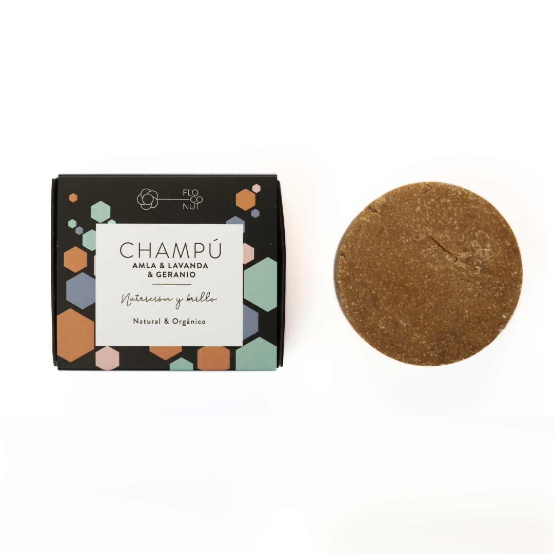 Pastilla de champú sólido nutritivo con amla, karité y aceite de aguacate