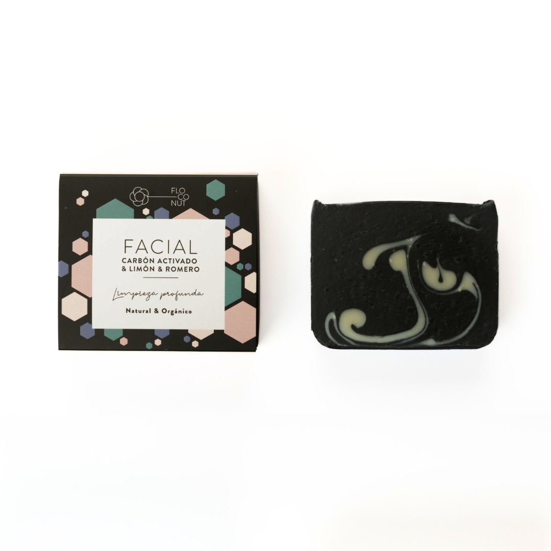 Jabón facial vegano purificante para desmaquillar y reducir brillos
