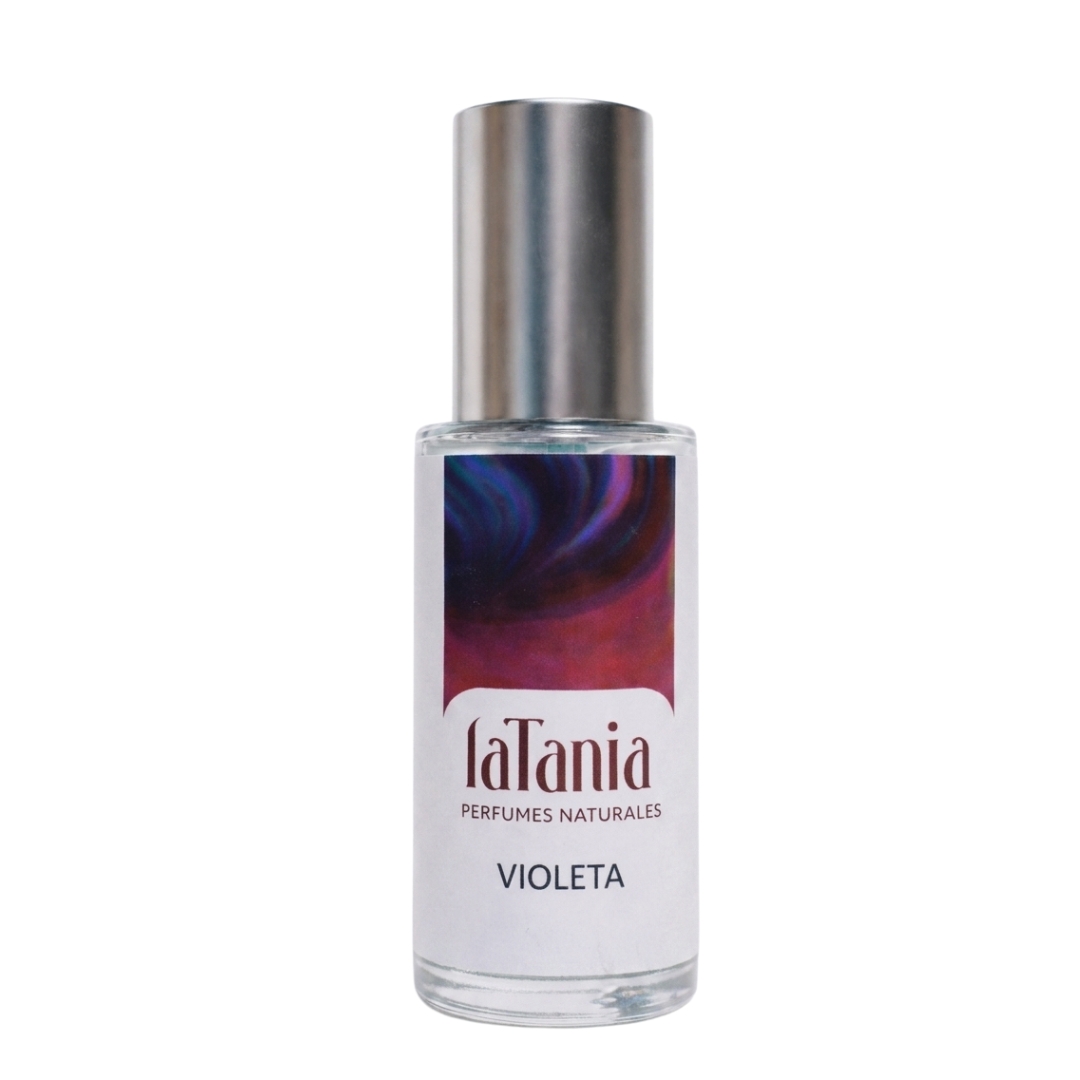 Agua de colonia natural Violeta con rosa, jazmín, lavanda y benjuí