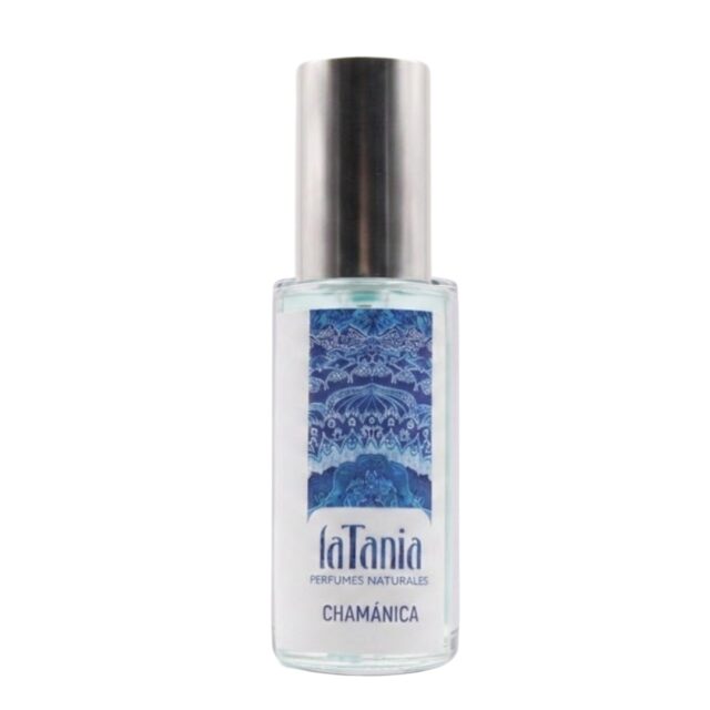Perfume natural Chamánica con romero, salvia, pachulí, incienso y rosa